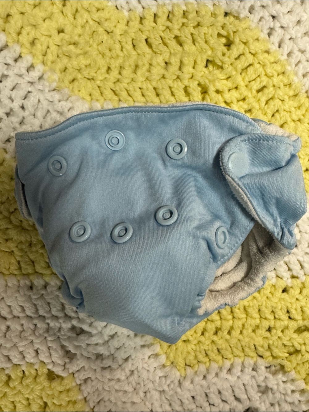 Adjustable Light Blue Cloth Diaper Newborn Cover with Snap Fasteners